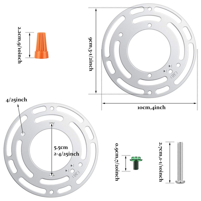 Pelopy 5 Pack Universal Light Fixture Mounting Bracket 4 Inch Diameter Steel Fixture Crossbar Round Light Crossbar Mounting Bracket with Screws and Nuts for Wall Lamp , Close to Ceiling Lamp - Image 2